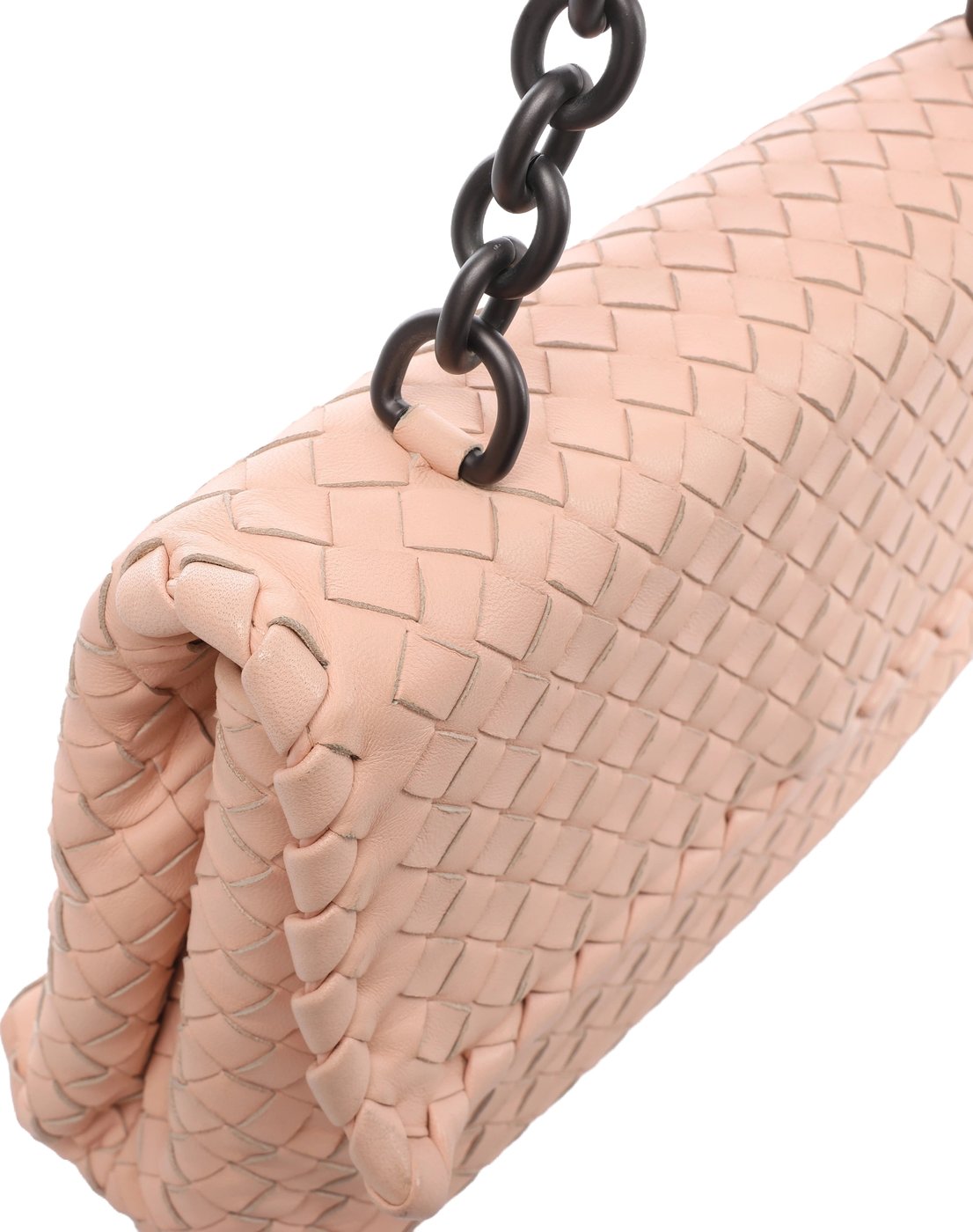 Bottega Veneta Intrecciato Leather Chain Shoulder Bag in Pink