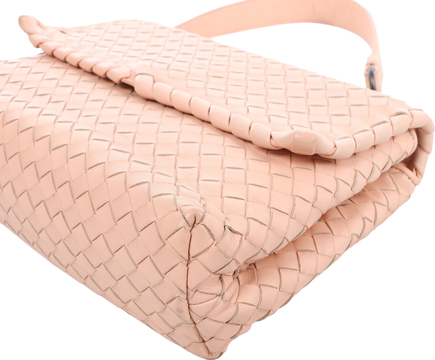 Bottega Veneta Intrecciato Leather Chain Shoulder Bag in Pink