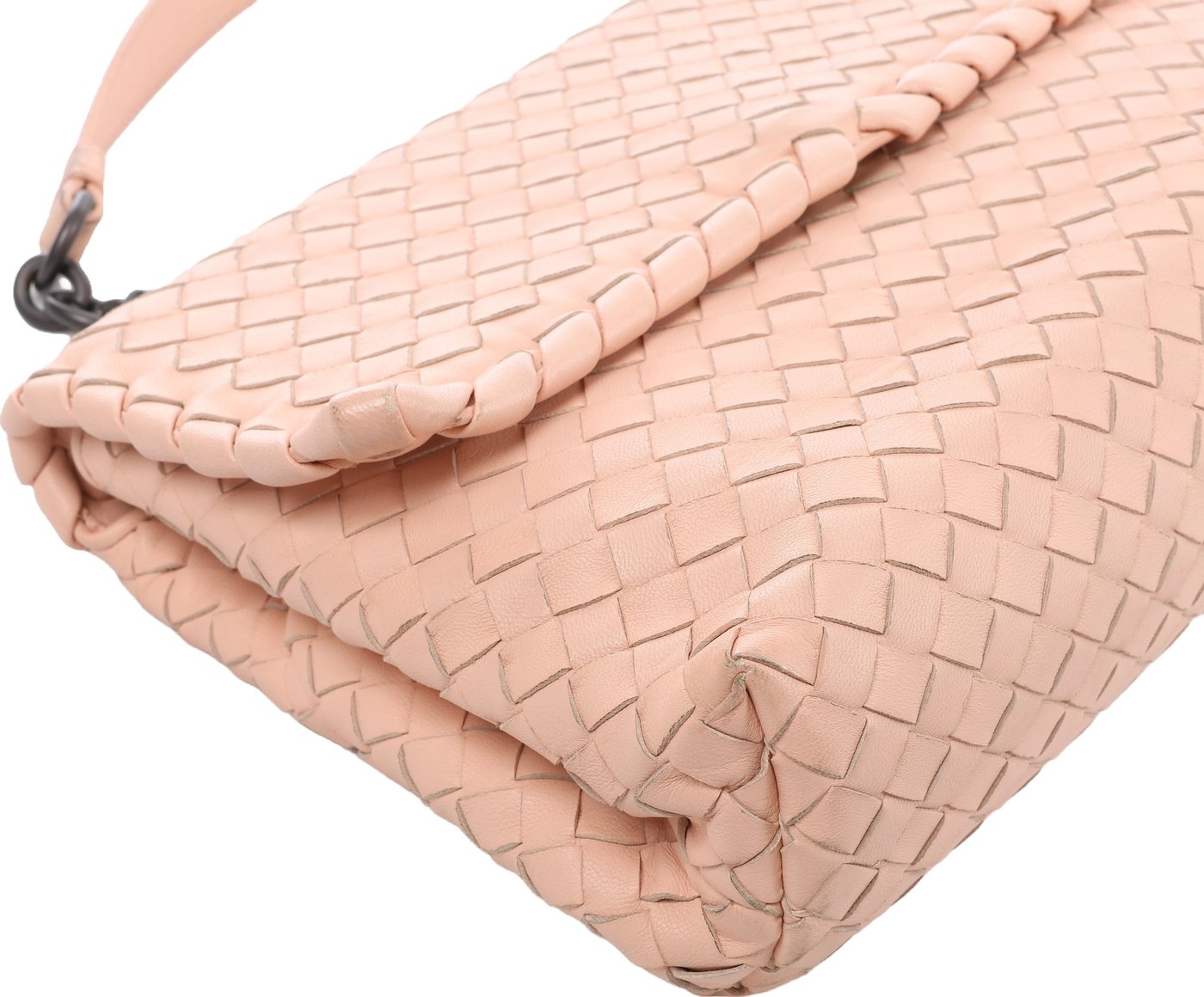 Bottega Veneta Intrecciato Leather Chain Shoulder Bag in Pink