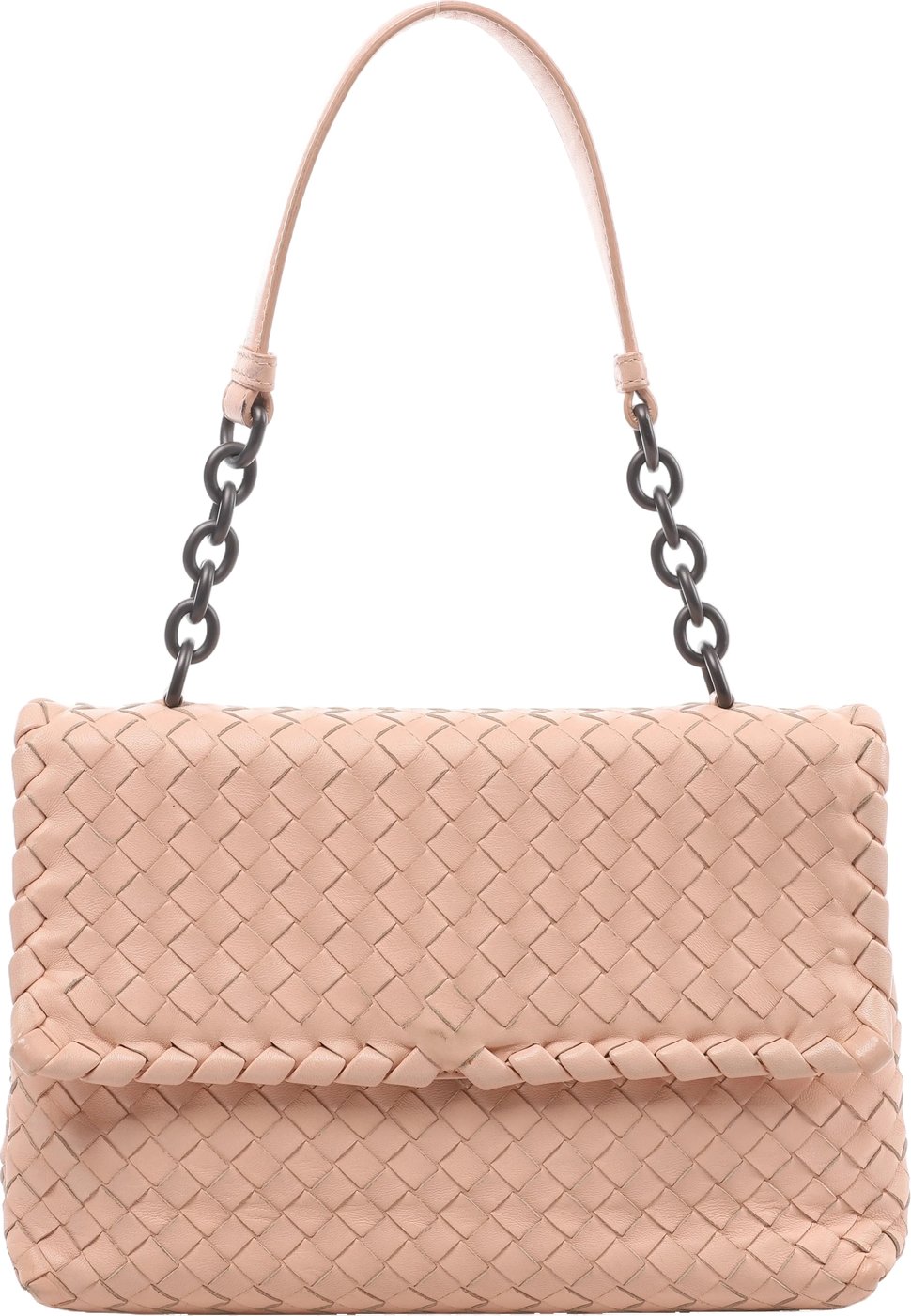 Bottega Veneta Intrecciato Leather Chain Shoulder Bag in Pink