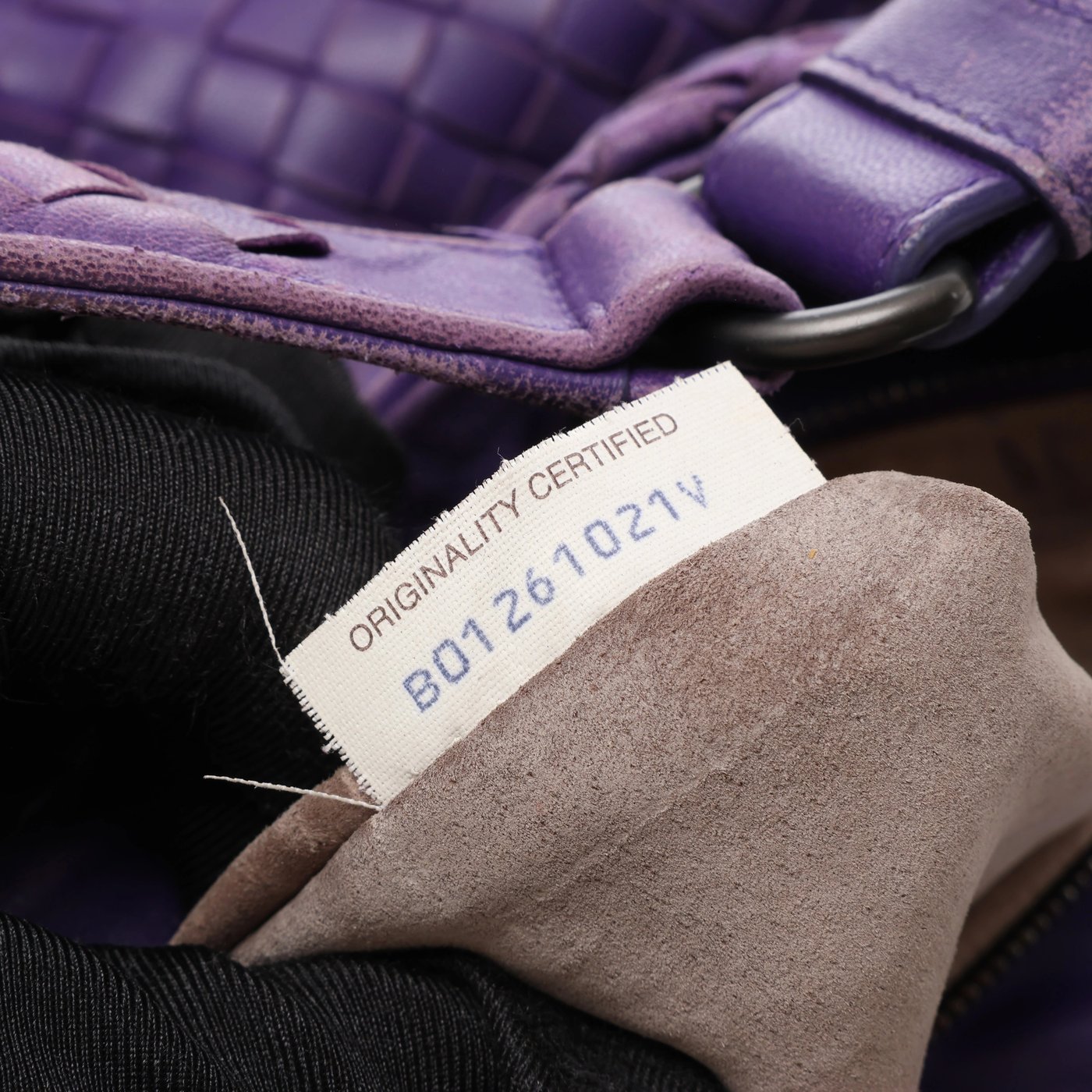Bottega Veneta Campana Intrecciato Leather Shoulder Bag in Purple