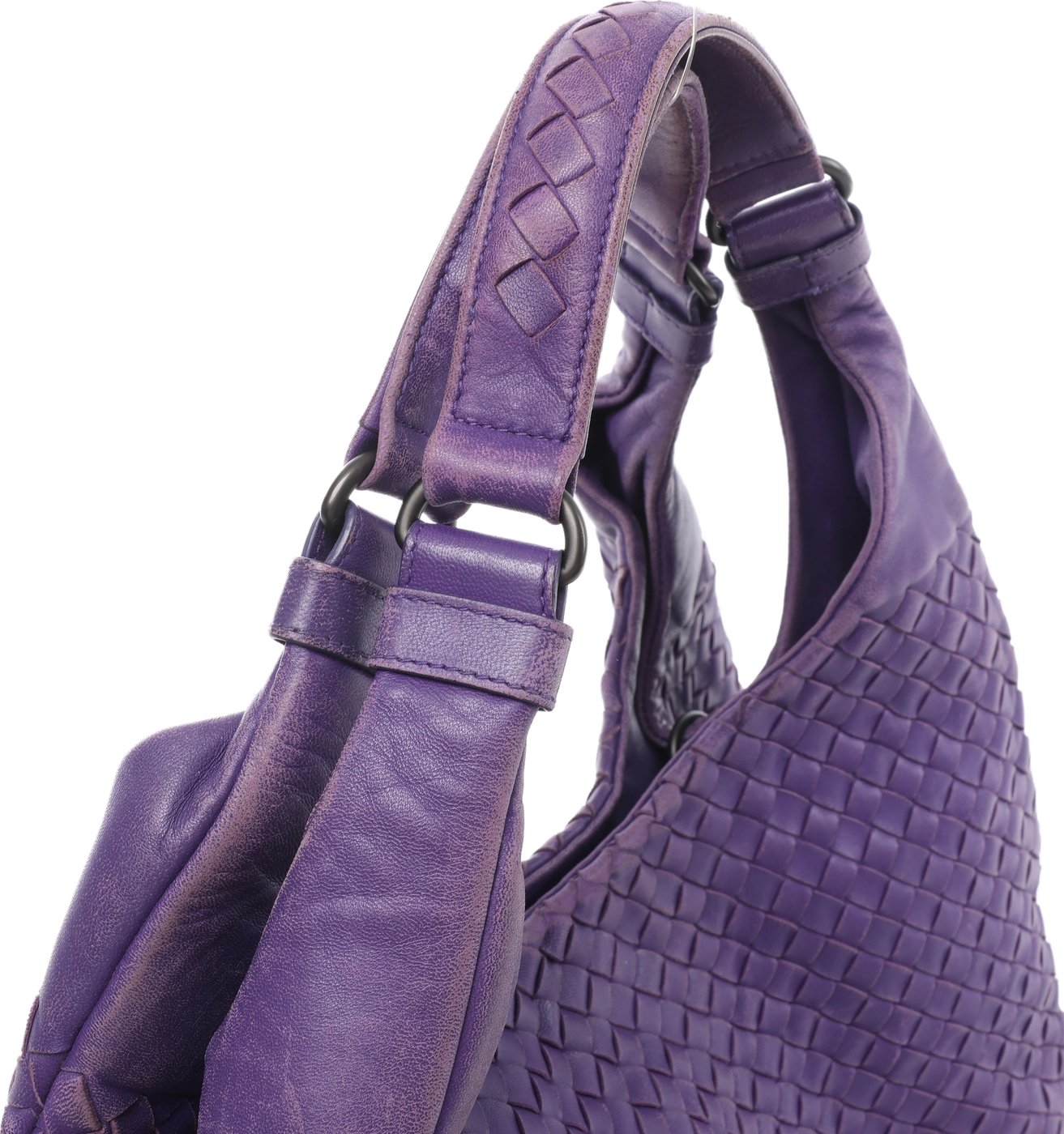 Bottega Veneta Campana Intrecciato Leather Shoulder Bag in Purple