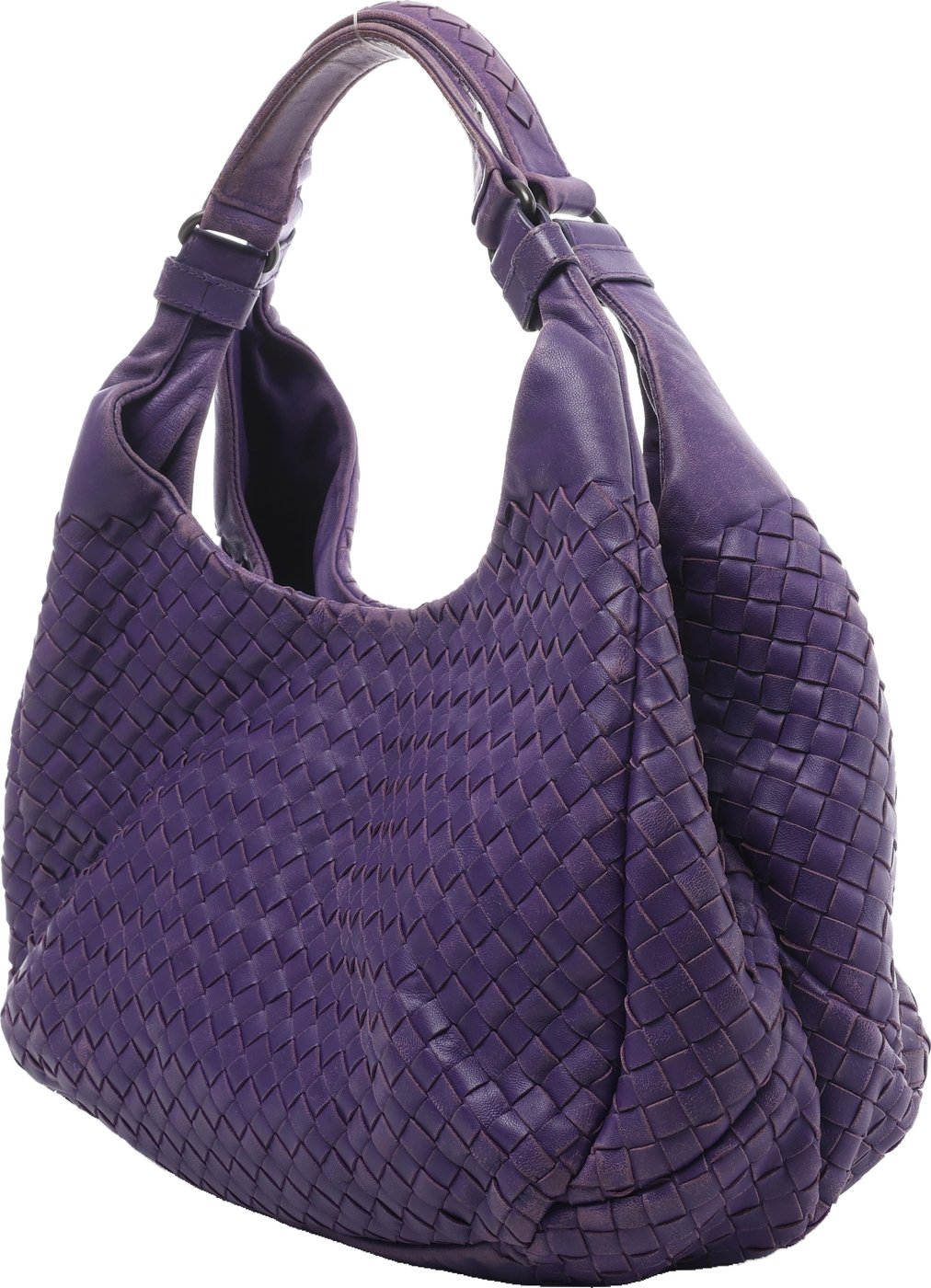 Bottega Veneta Campana Intrecciato Leather Shoulder Bag in Purple
