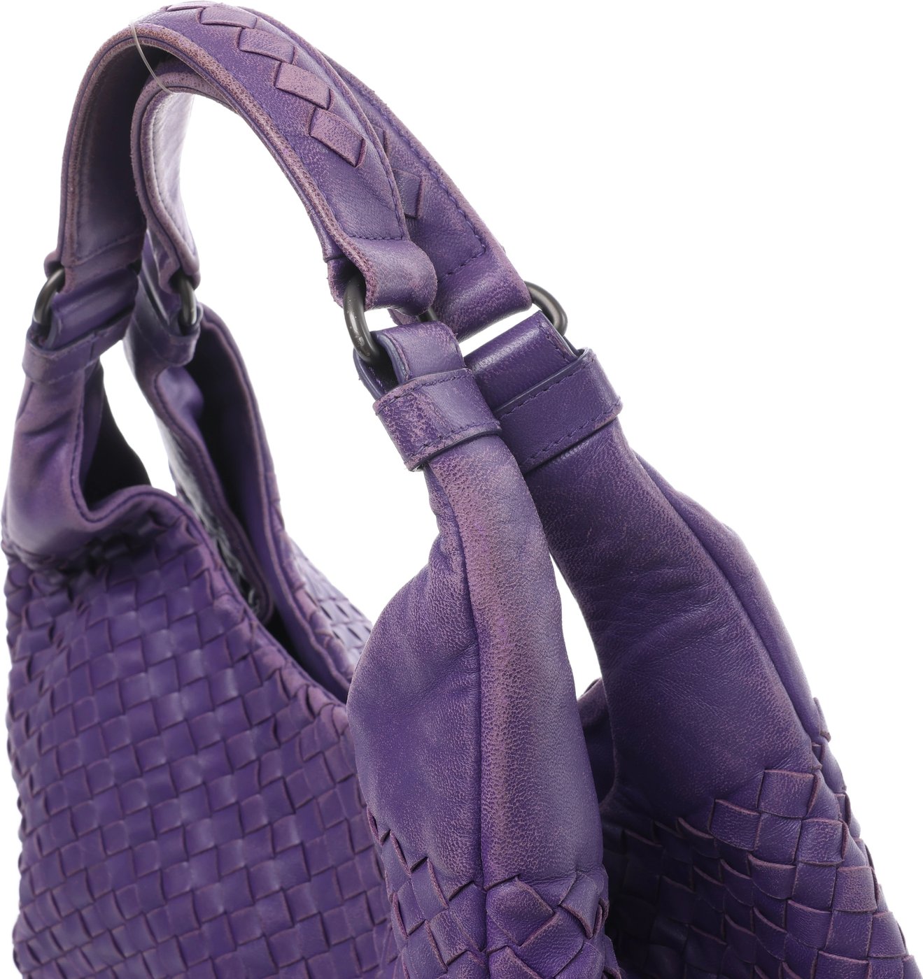Bottega Veneta Campana Intrecciato Leather Shoulder Bag in Purple