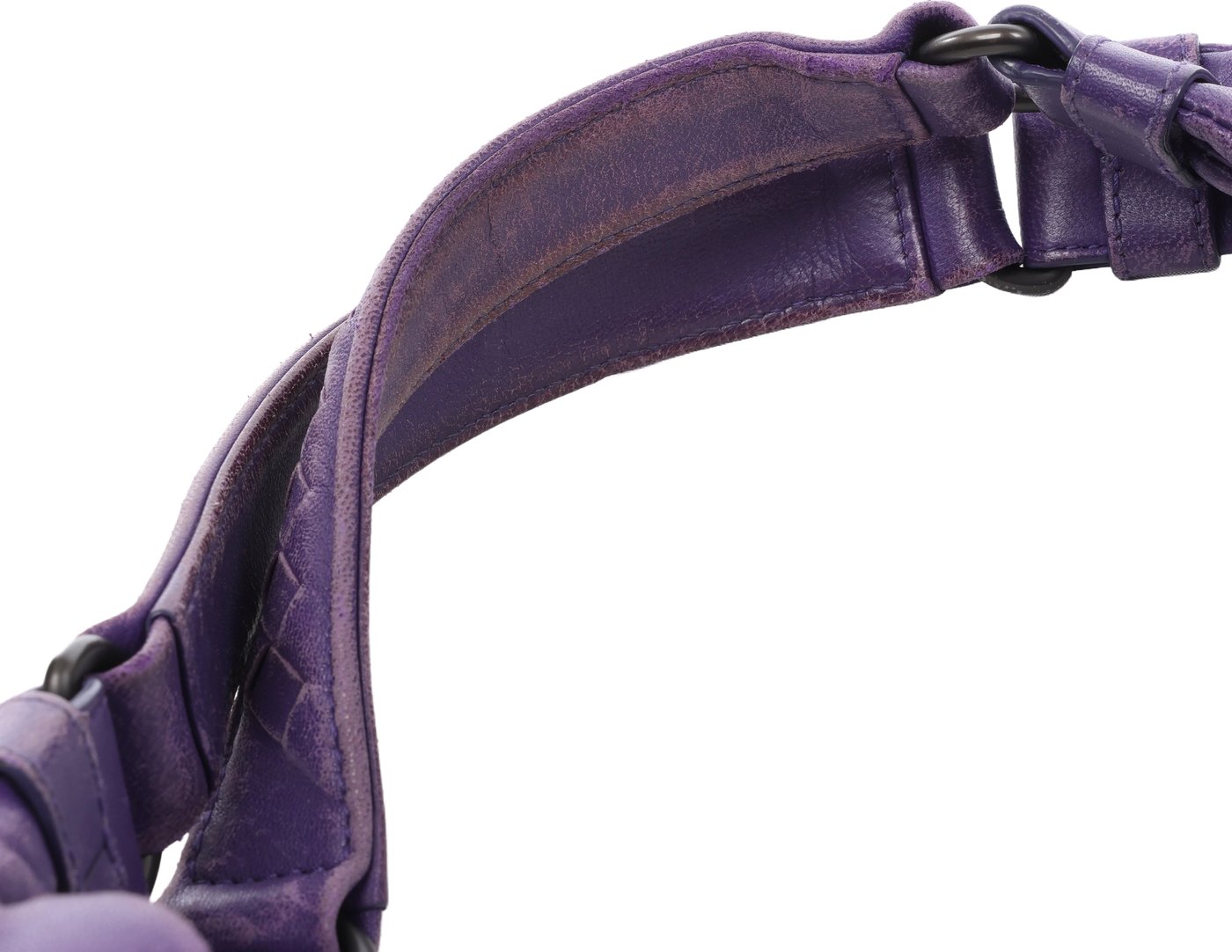 Bottega Veneta Campana Intrecciato Leather Shoulder Bag in Purple