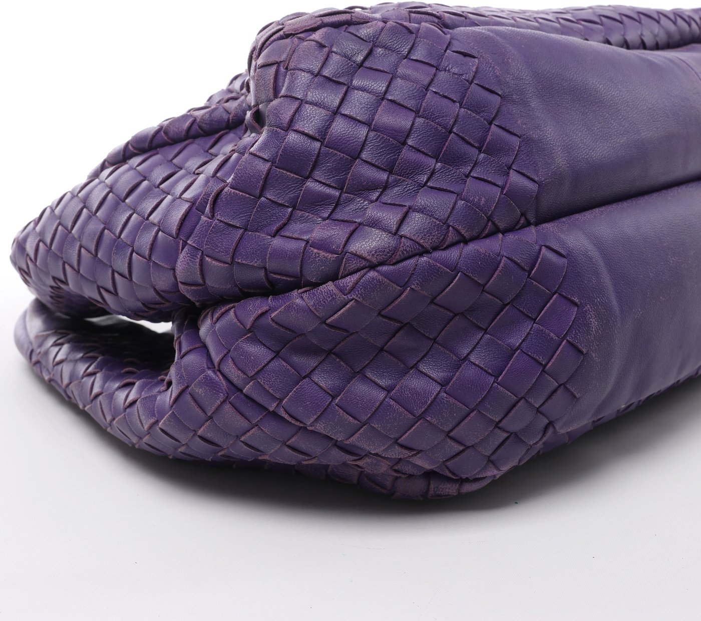 Bottega Veneta Campana Intrecciato Leather Shoulder Bag in Purple