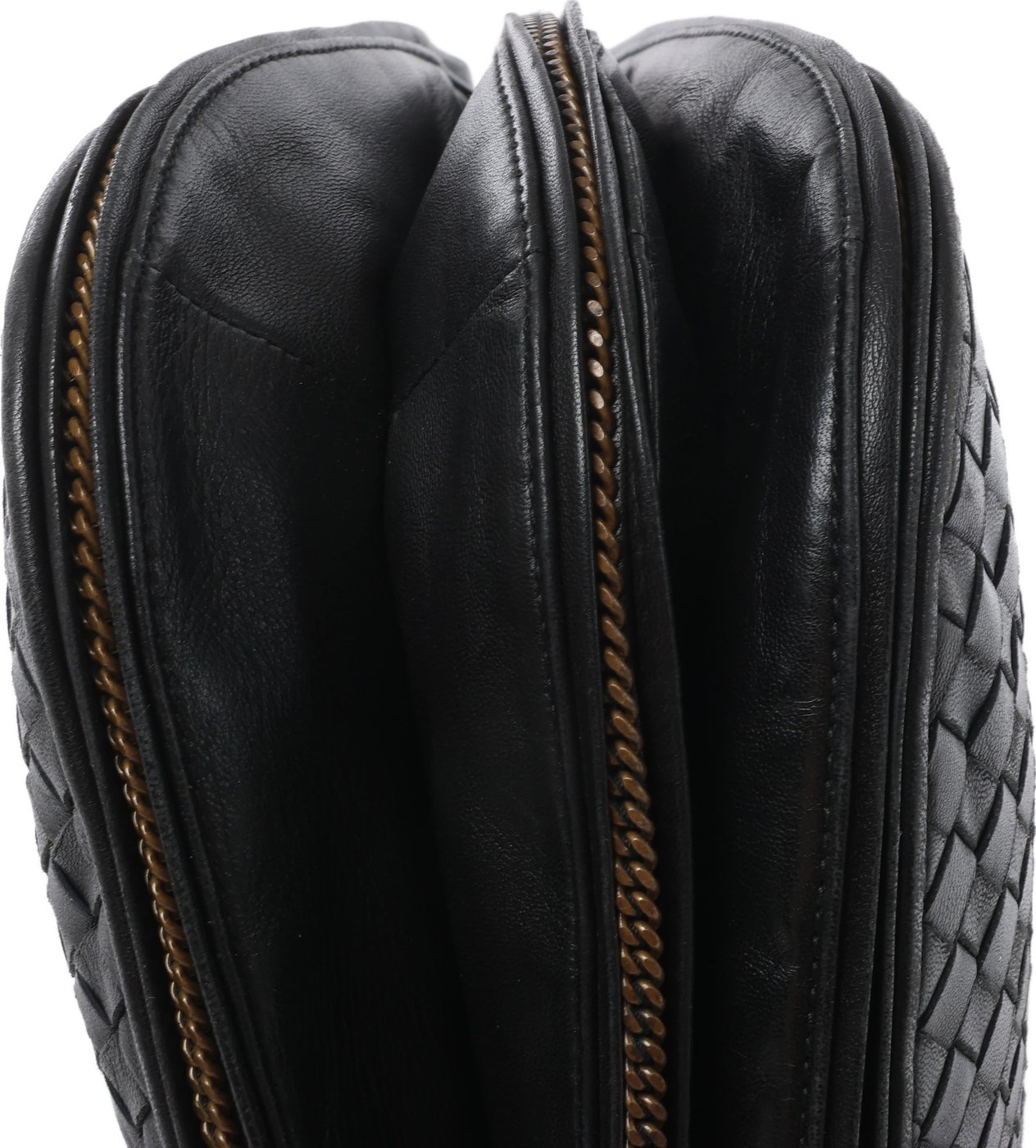 Bottega Veneta Intrecciato Leather Shoulder Bag in Black 169850