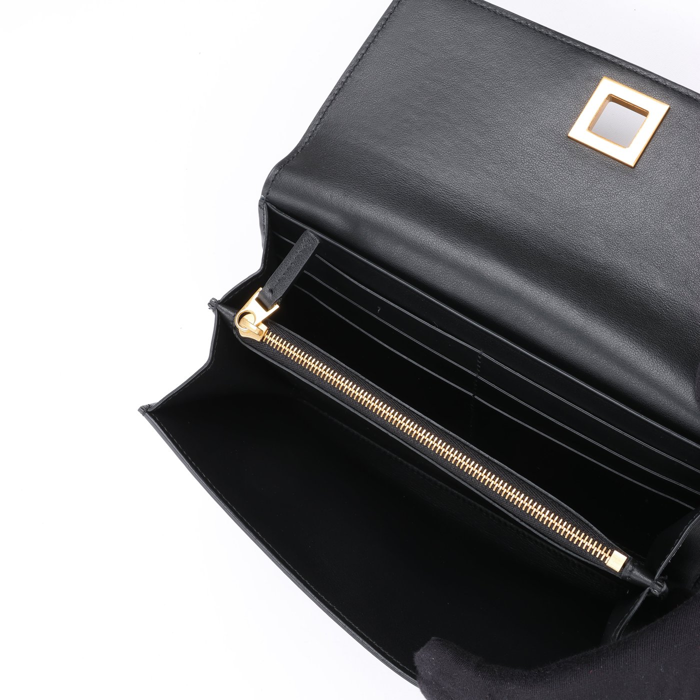 Bottega Veneta Black Smooth Leather Continental Wallet
