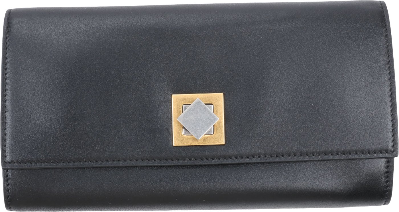 Bottega Veneta Black Smooth Leather Continental Wallet