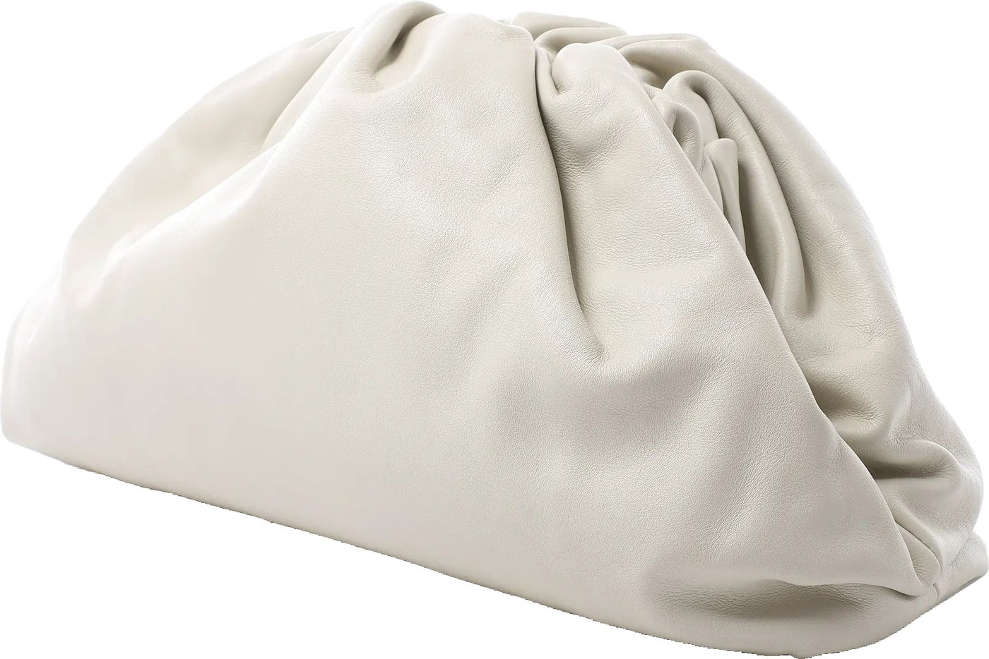 Bottega Veneta The Pouch Oversize Leather Clutch Bag in Beige
