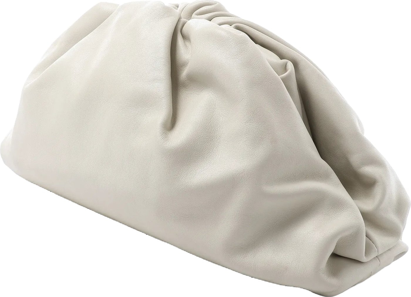 Bottega Veneta The Pouch Oversize Leather Clutch Bag in Beige