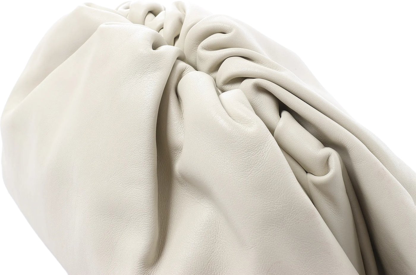 Bottega Veneta The Pouch Oversize Leather Clutch Bag in Beige