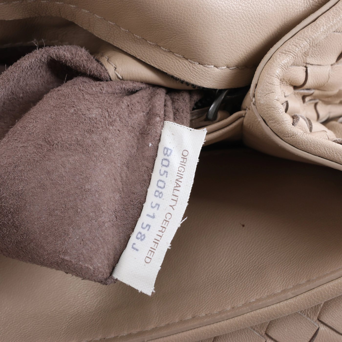 Bottega Veneta Olympia Intrecciato Leather Chain Shoulder Bag in Beige