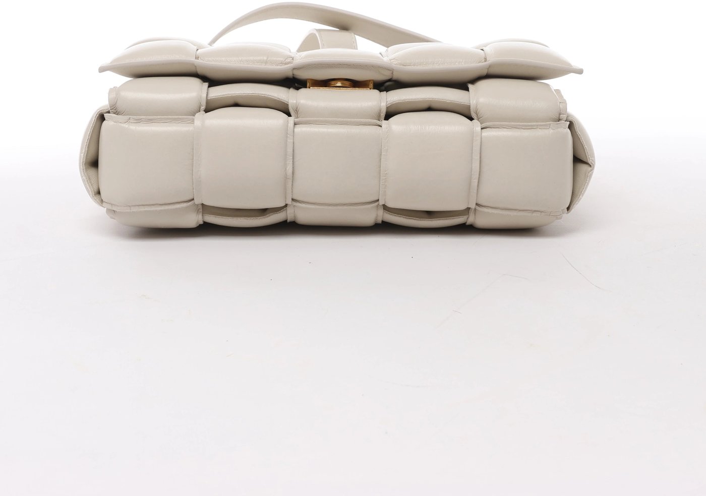 Bottega Veneta Padded Cassette Maxi Intrecciato Leather Crossbody Bag in White