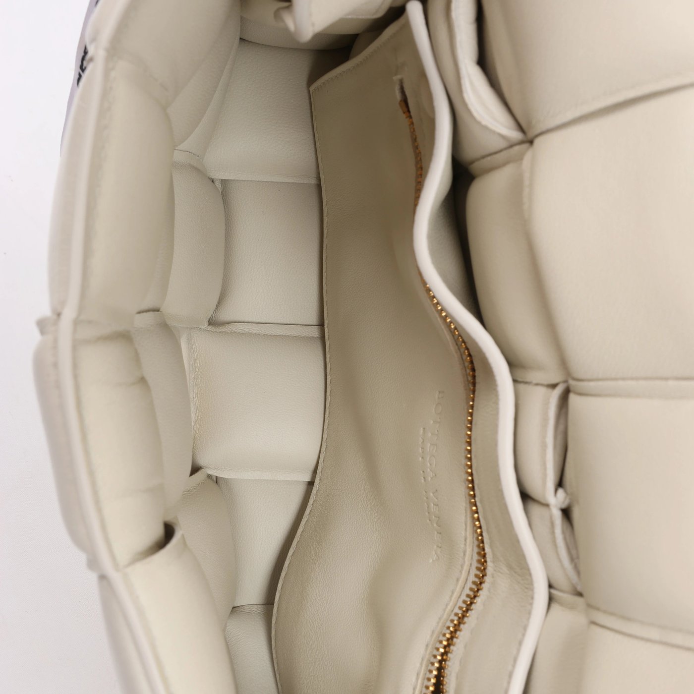 Bottega Veneta Padded Cassette Maxi Intrecciato Leather Crossbody Bag in White