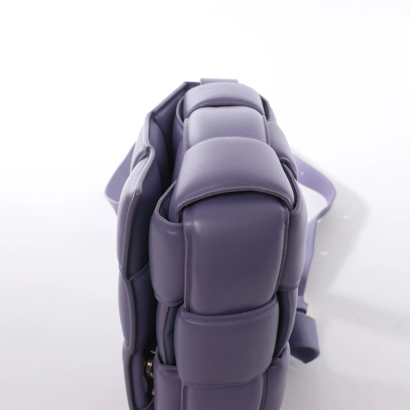 Bottega Veneta Padded Cassette Maxi Intrecciato Leather Crossbody Bag in Purple