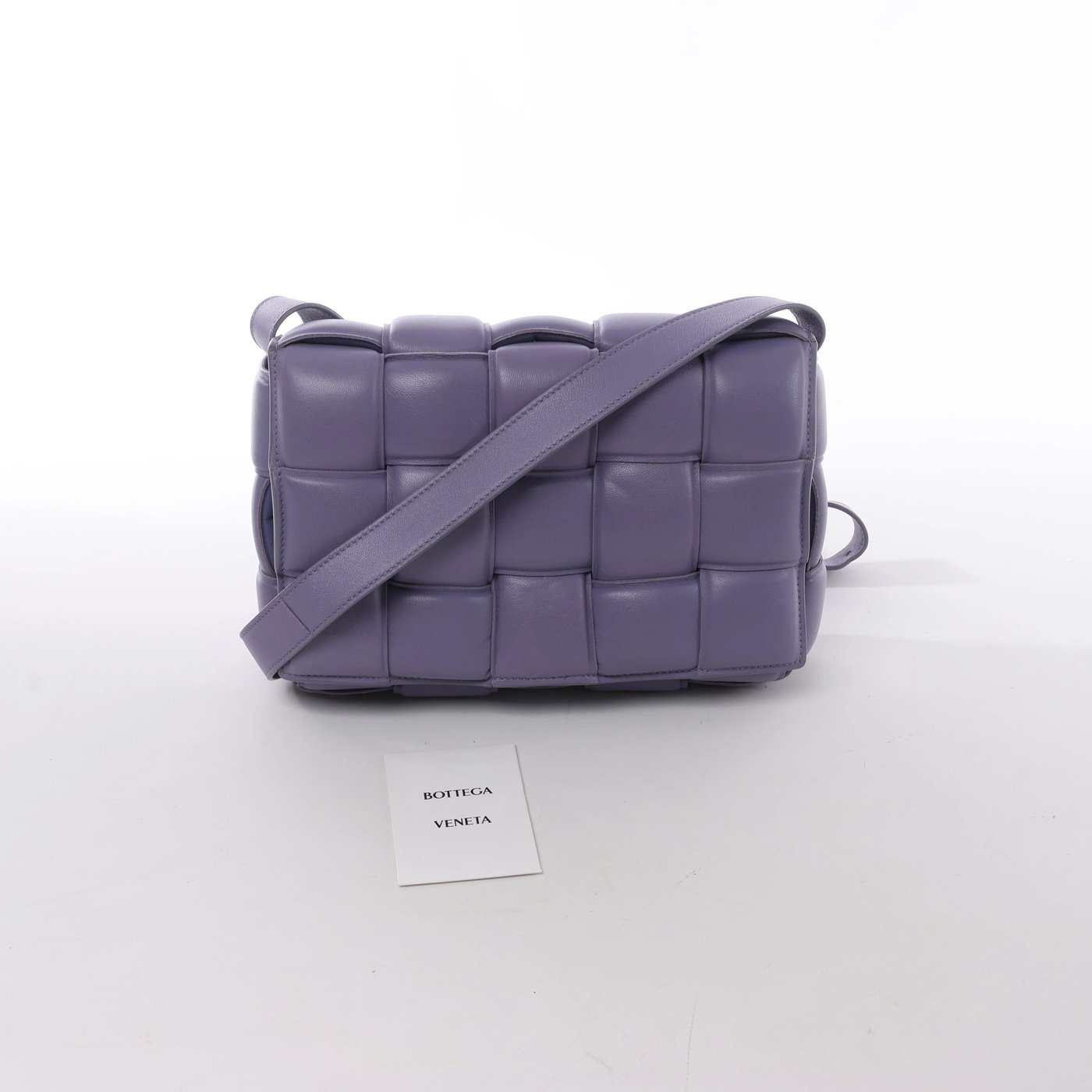 Bottega Veneta Padded Cassette Maxi Intrecciato Leather Crossbody Bag in Purple