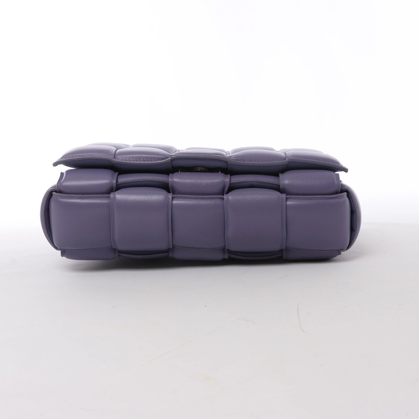 Bottega Veneta Padded Cassette Maxi Intrecciato Leather Crossbody Bag in Purple