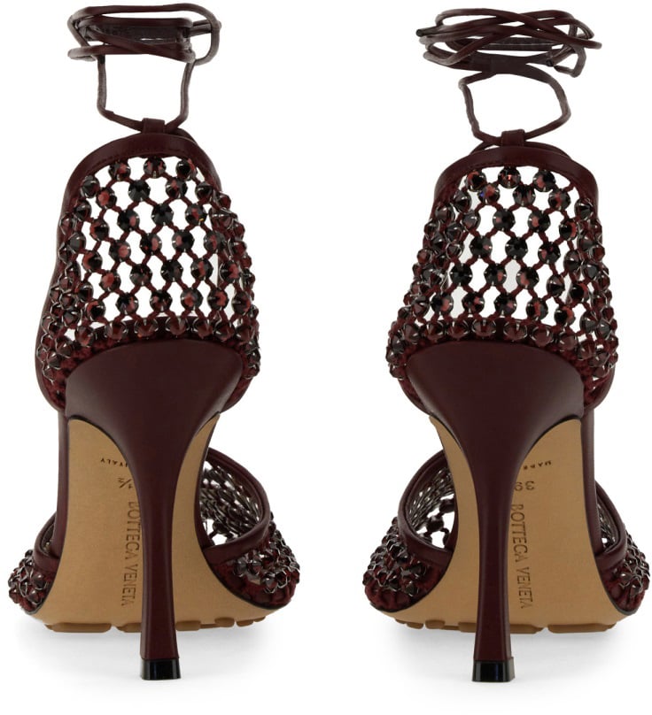Leather-Covered Stiletto Heel Sandal