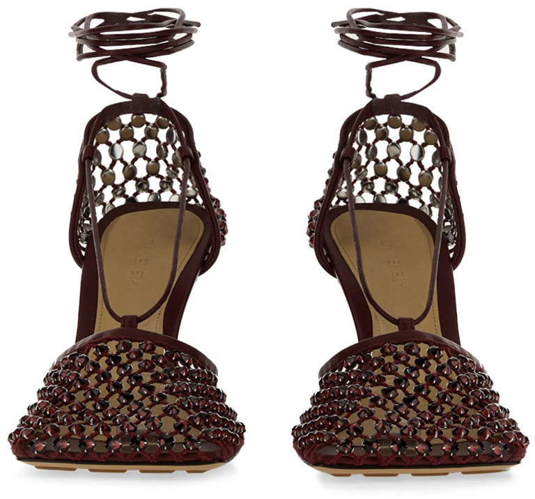 Leather-Covered Stiletto Heel Sandal
