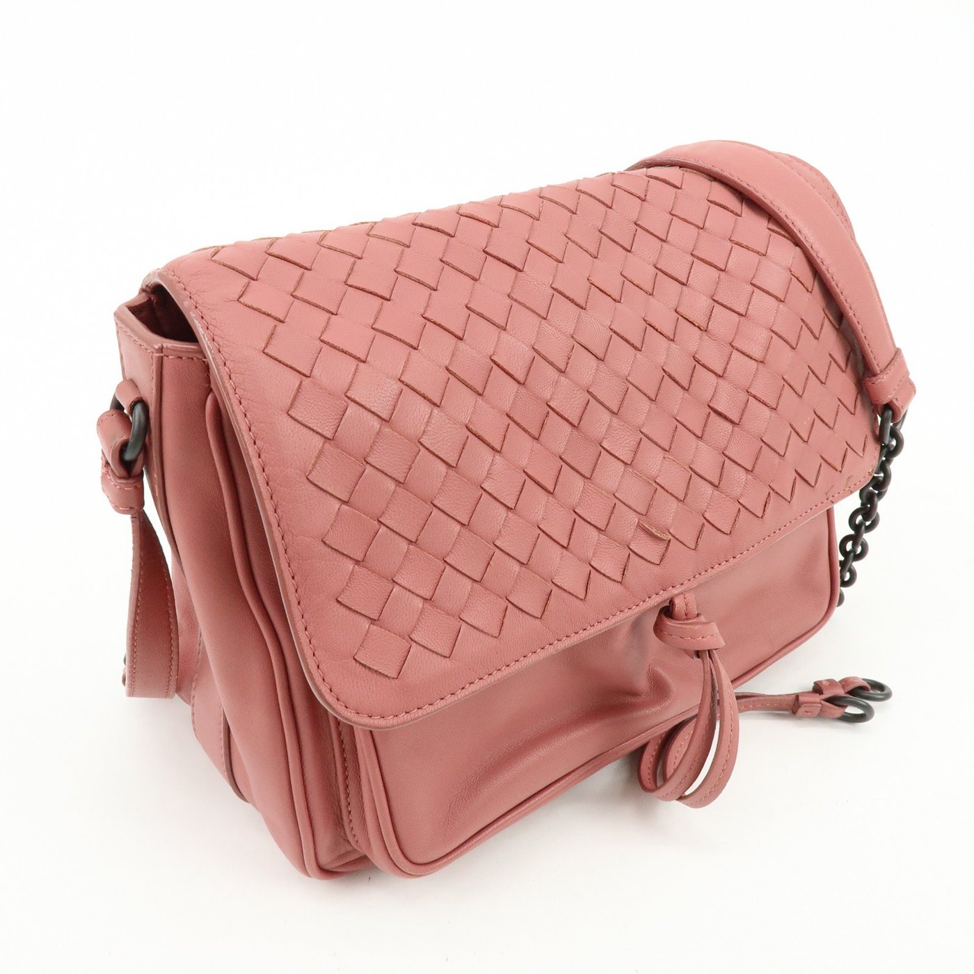 Bottega Veneta Drawstring Flap Leather with Intrecciato Medium
