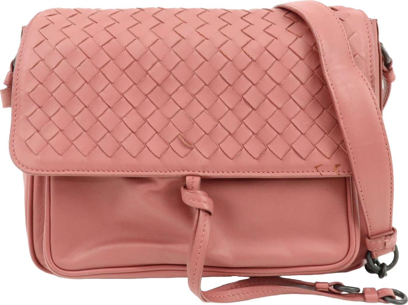 Bottega Veneta Drawstring Flap Leather with Intrecciato Medium