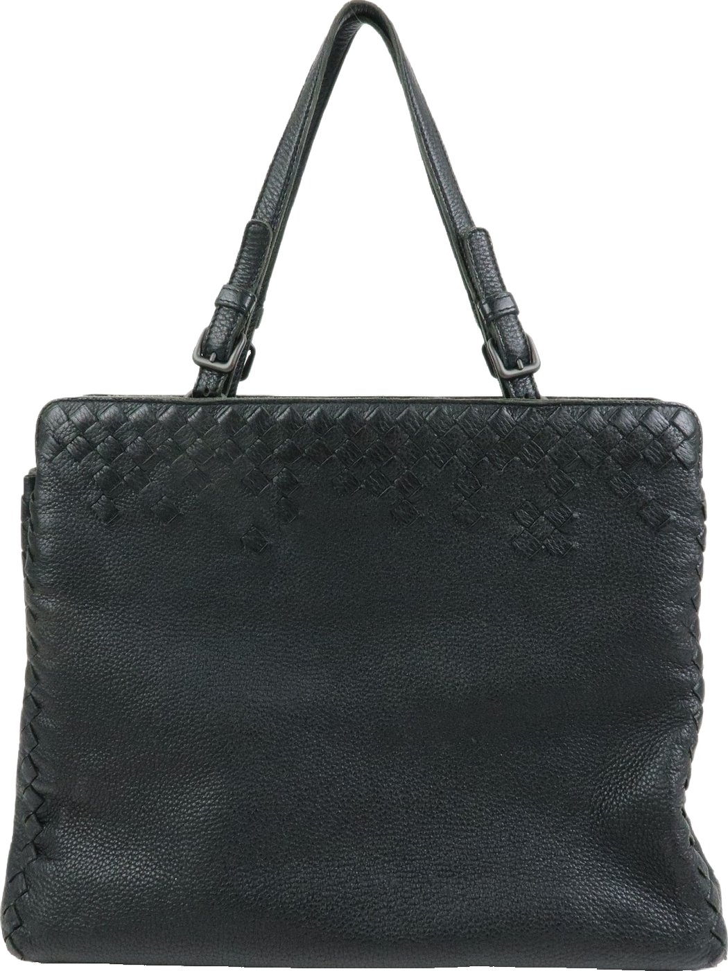 Bottega Veneta A-Shape Leather with Intrecciato Detail Large