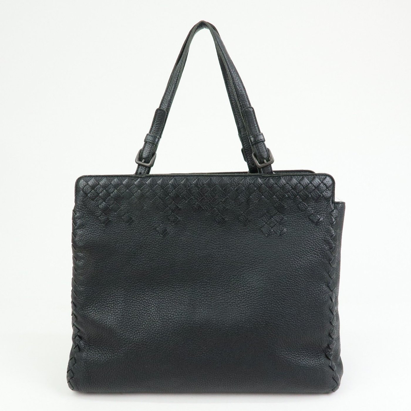 Bottega Veneta A-Shape Leather with Intrecciato Detail Large