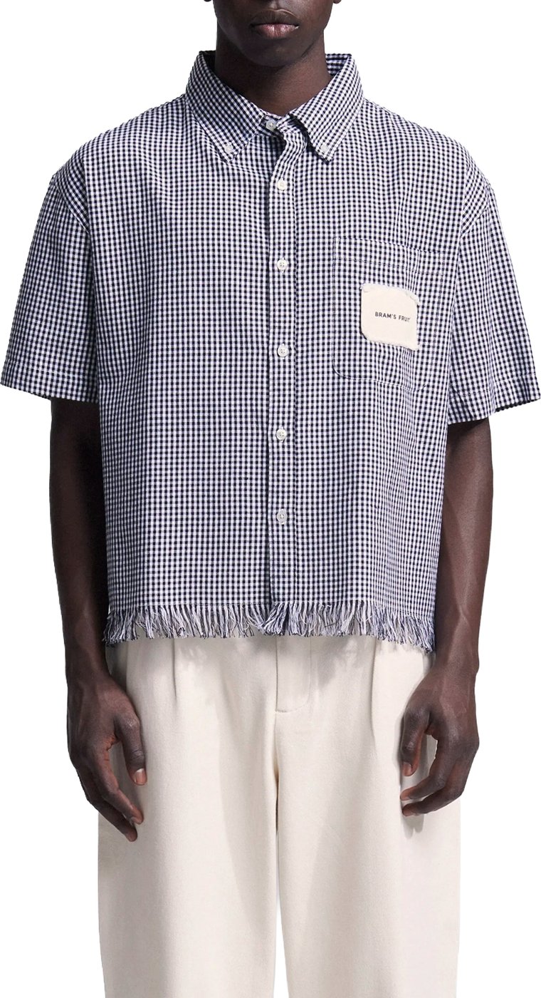Distressed Farmer’s Shirt Shortsleeve - Black