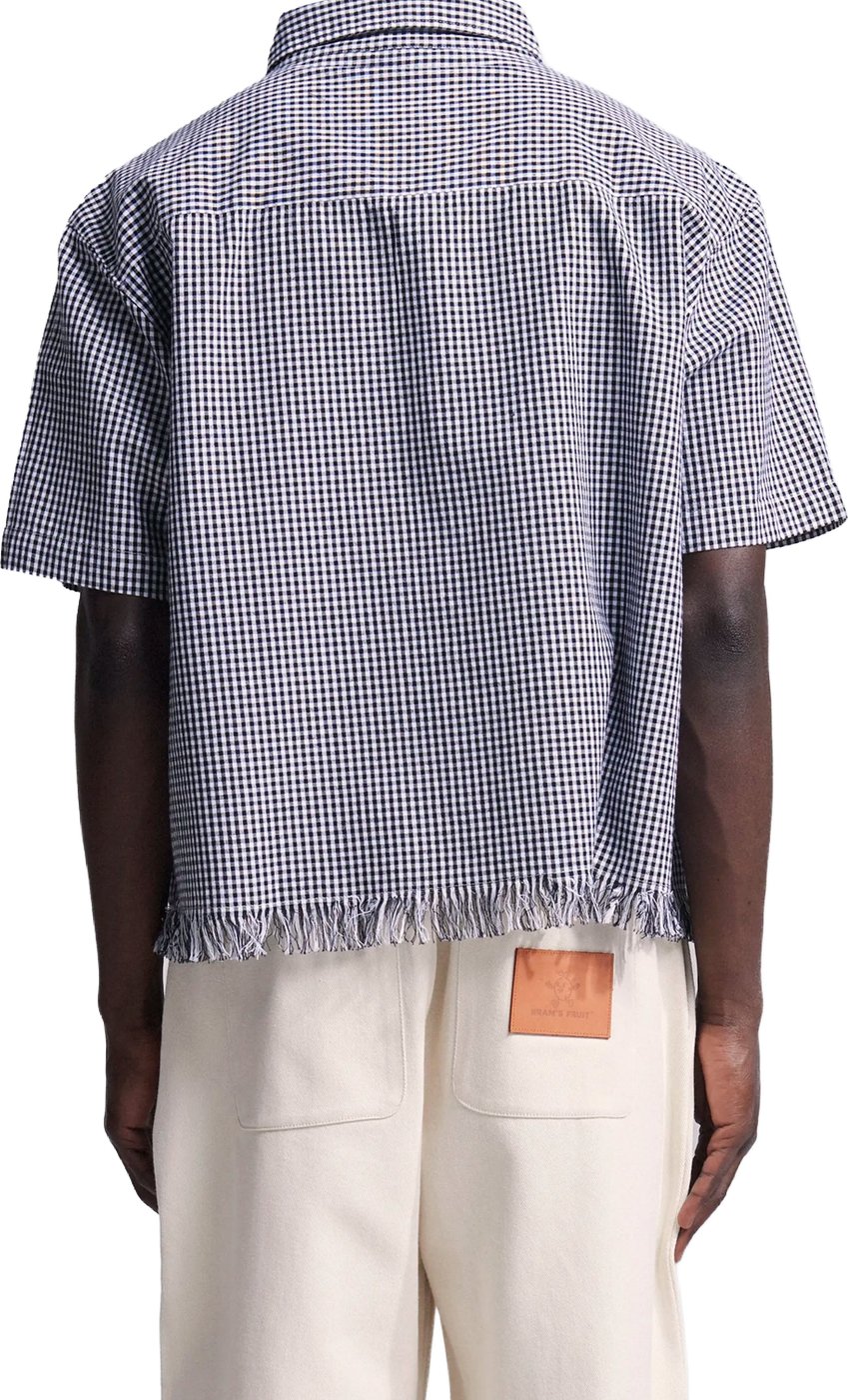Distressed Farmer’s Shirt Shortsleeve - Black