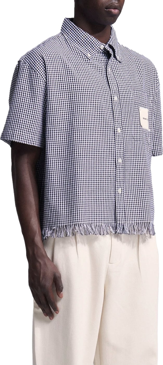 Distressed Farmer’s Shirt Shortsleeve - Black