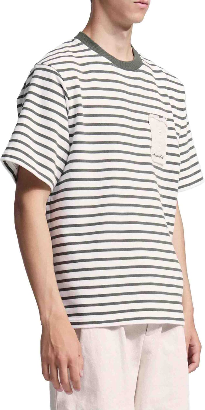 Varsity Striped T-shirt - Olive Green