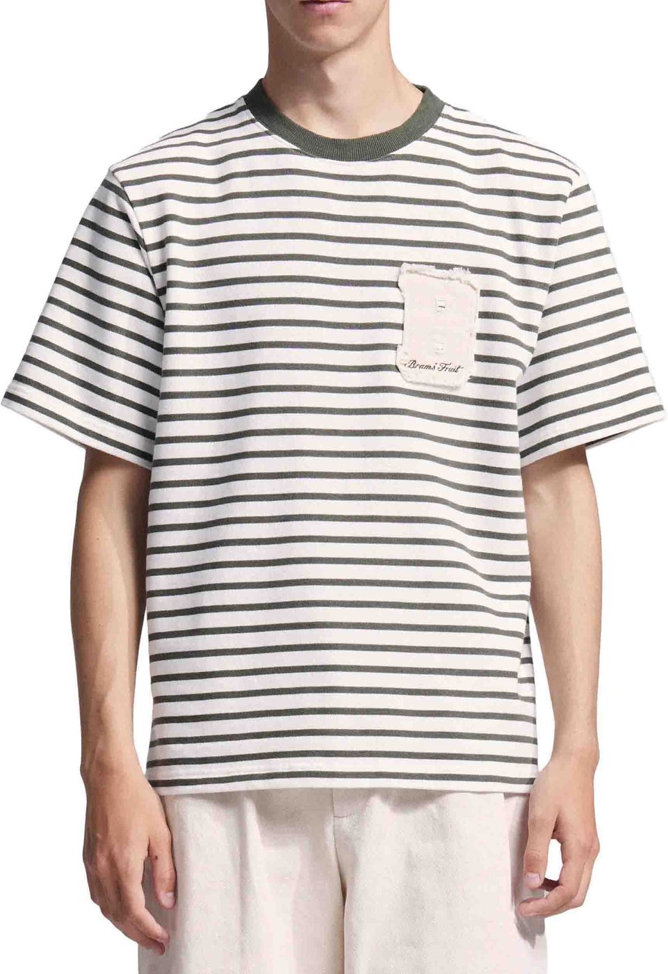 Varsity Striped T-shirt - Olive Green
