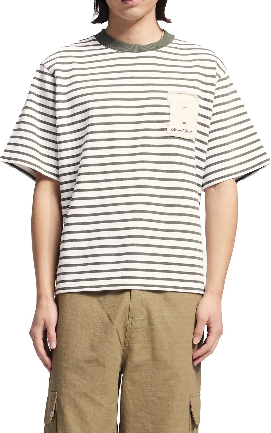 Varsity Striped T-shirt - Olive Green