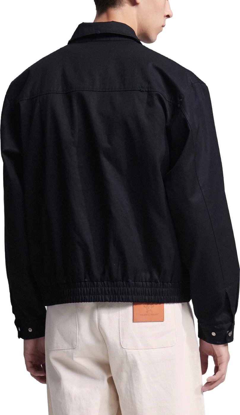 Script Logo Distressed Jacket - Black