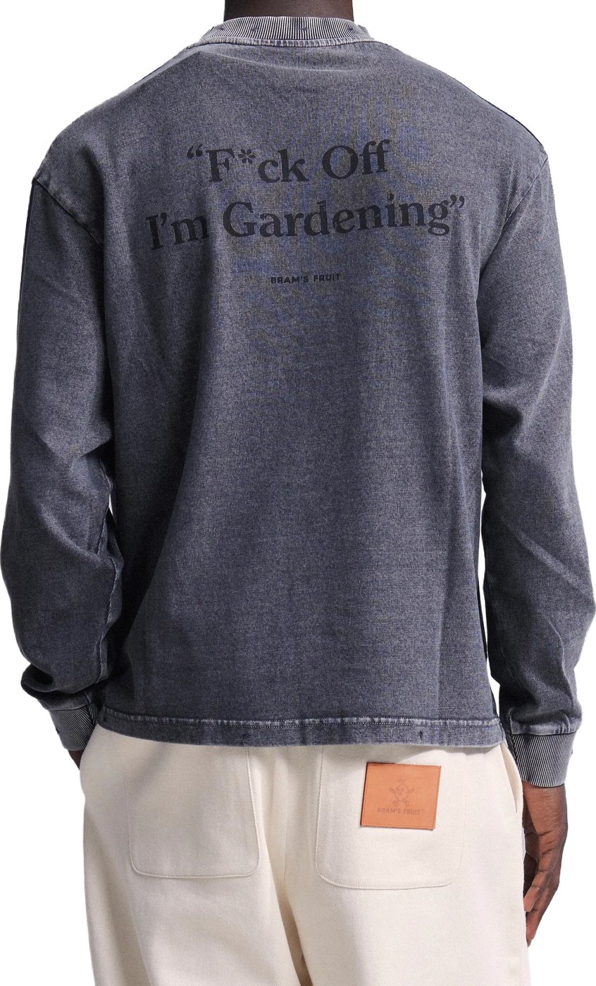 Distressed “F*ck Off I'm Gardening” Longsleeve - Washed Charcoal