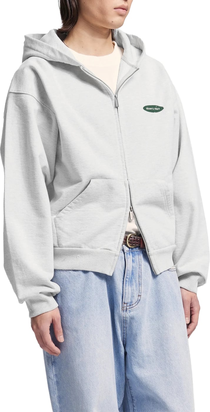 Distressed “F*ck Off I’m Gardening” Zipper Hoodie - Natural Melange