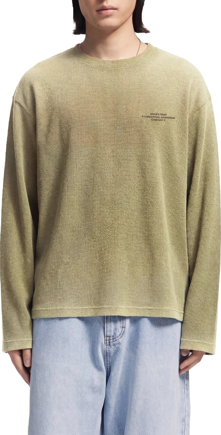 Stamp Waffle Longsleeve - Washed Olive Green