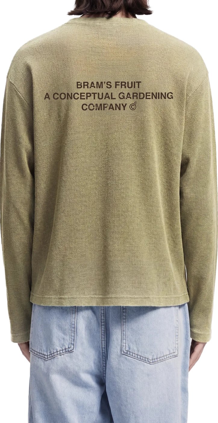 Stamp Waffle Longsleeve - Washed Olive Green