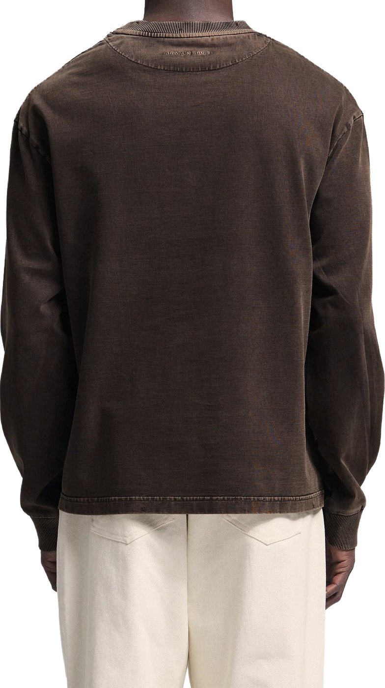 Distressed Script Logo Longsleeve - Washed Brown