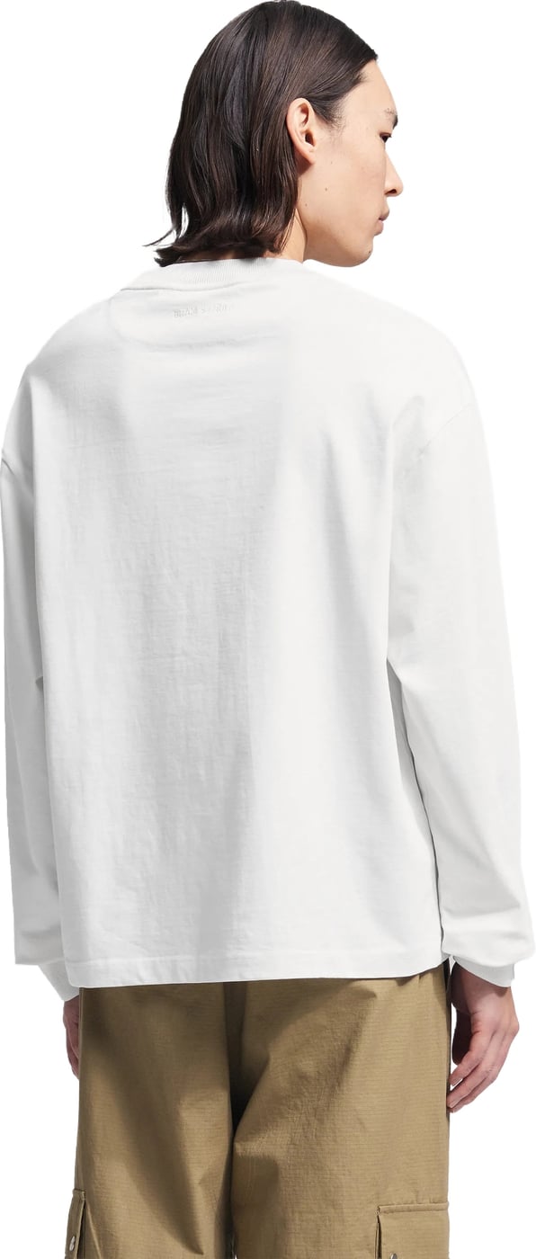 Distressed Script Logo Longsleeve - Off White