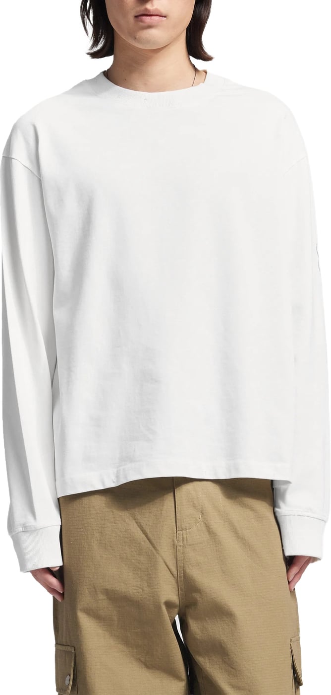 Distressed Script Logo Longsleeve - Off White