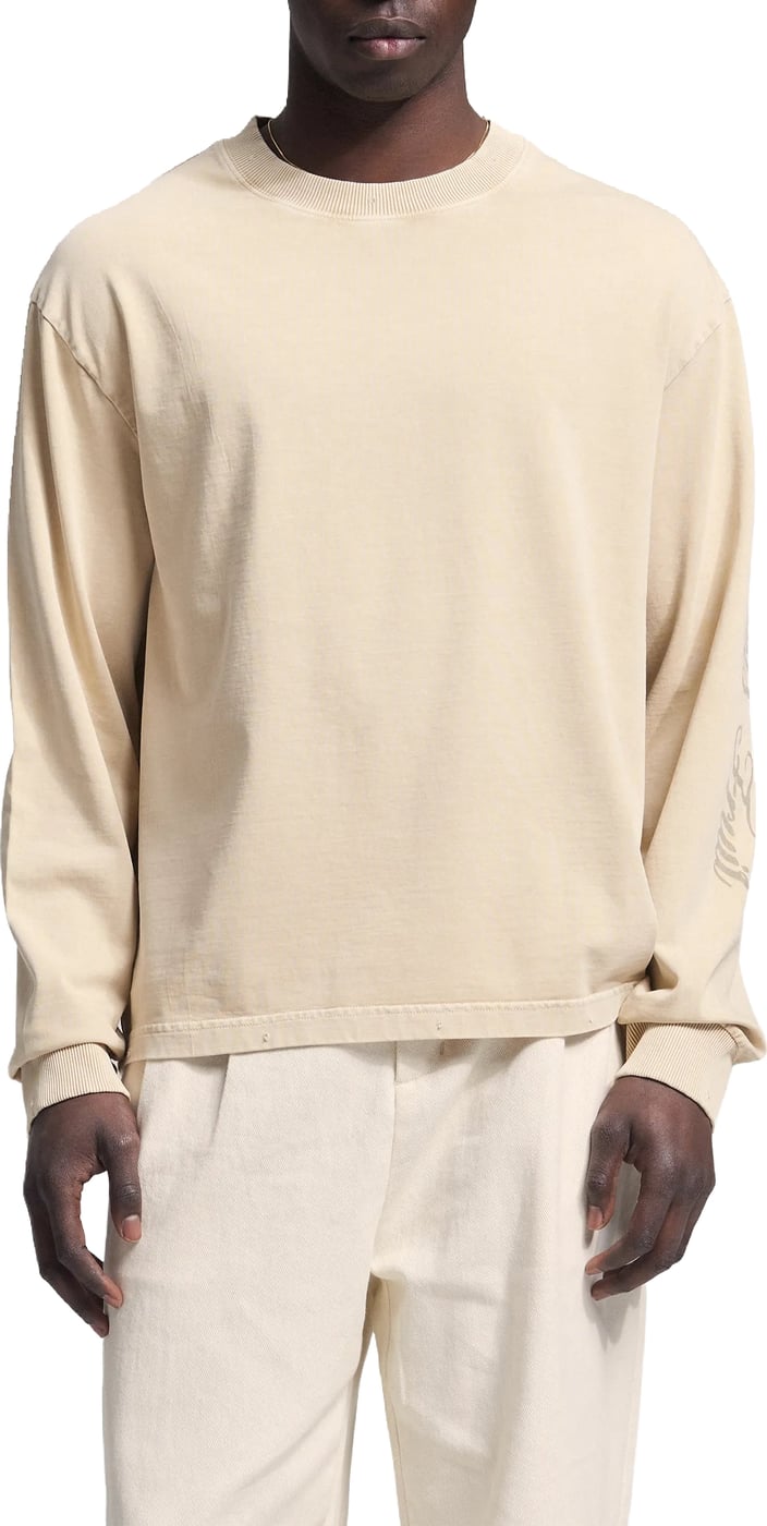 Distressed Script Logo Longsleeve - Washed Clay