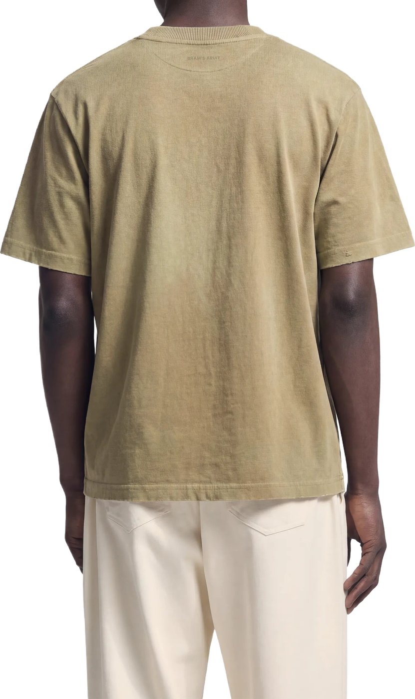 Distressed Script Logo T-shirt - Olive Green