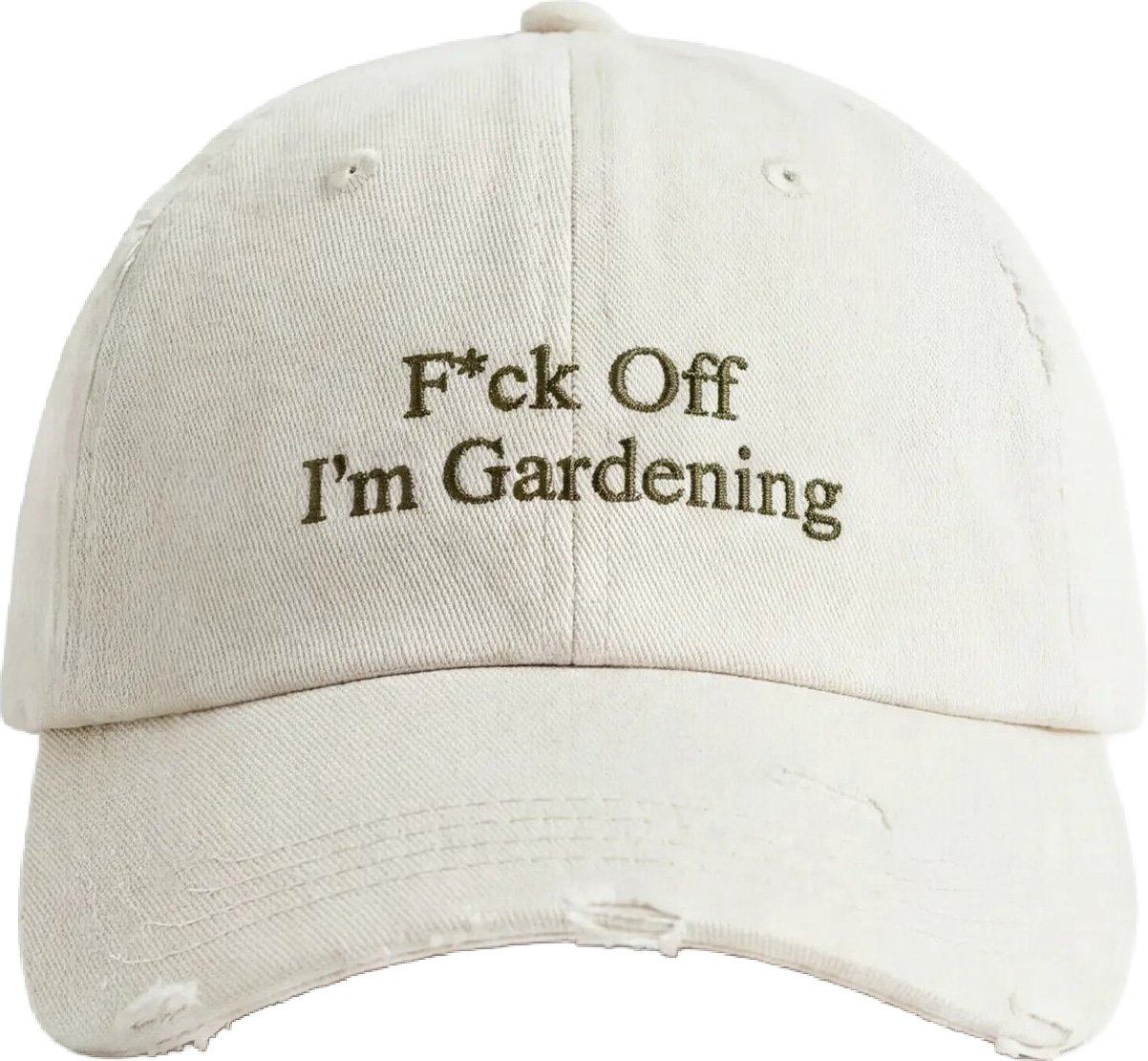 ''F*ck Off I’m Gardening'' Cap Distressed - White Sand