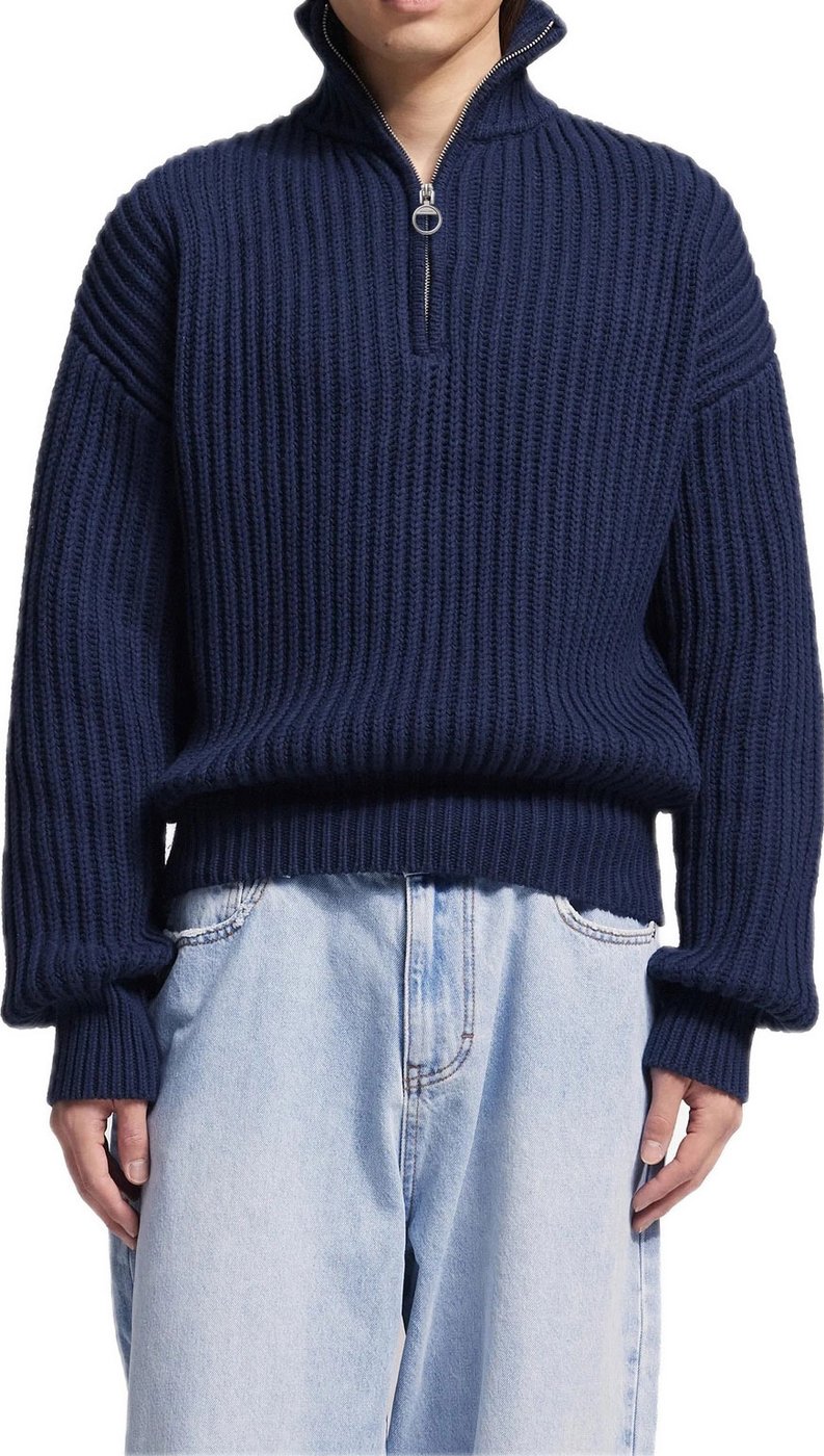 fisherman quarter zip knit navy
