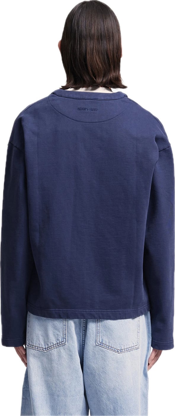 script logo cardigan sweat blue