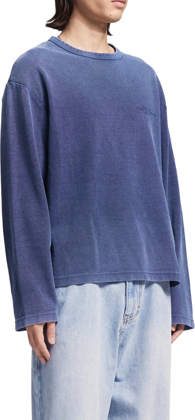 stamp waffle longsleeve washed blue
