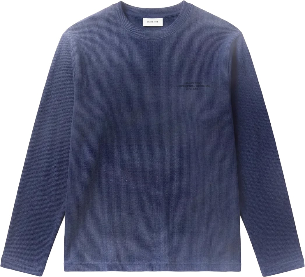 stamp waffle longsleeve washed blue