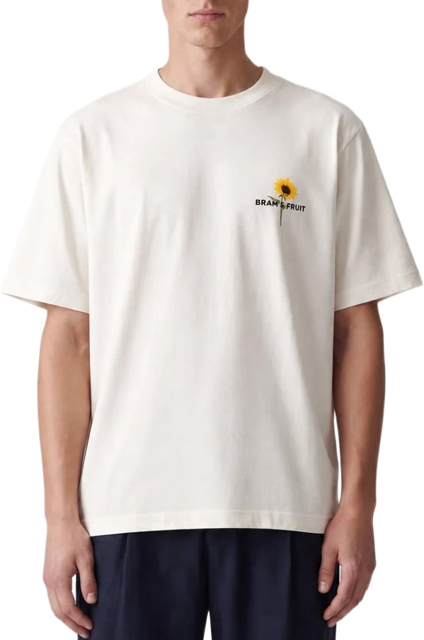t-shirt white sunflower
